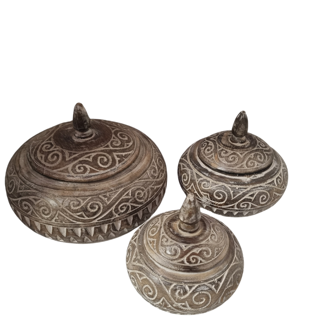 Boho Harmony Wooden Bowl Collection