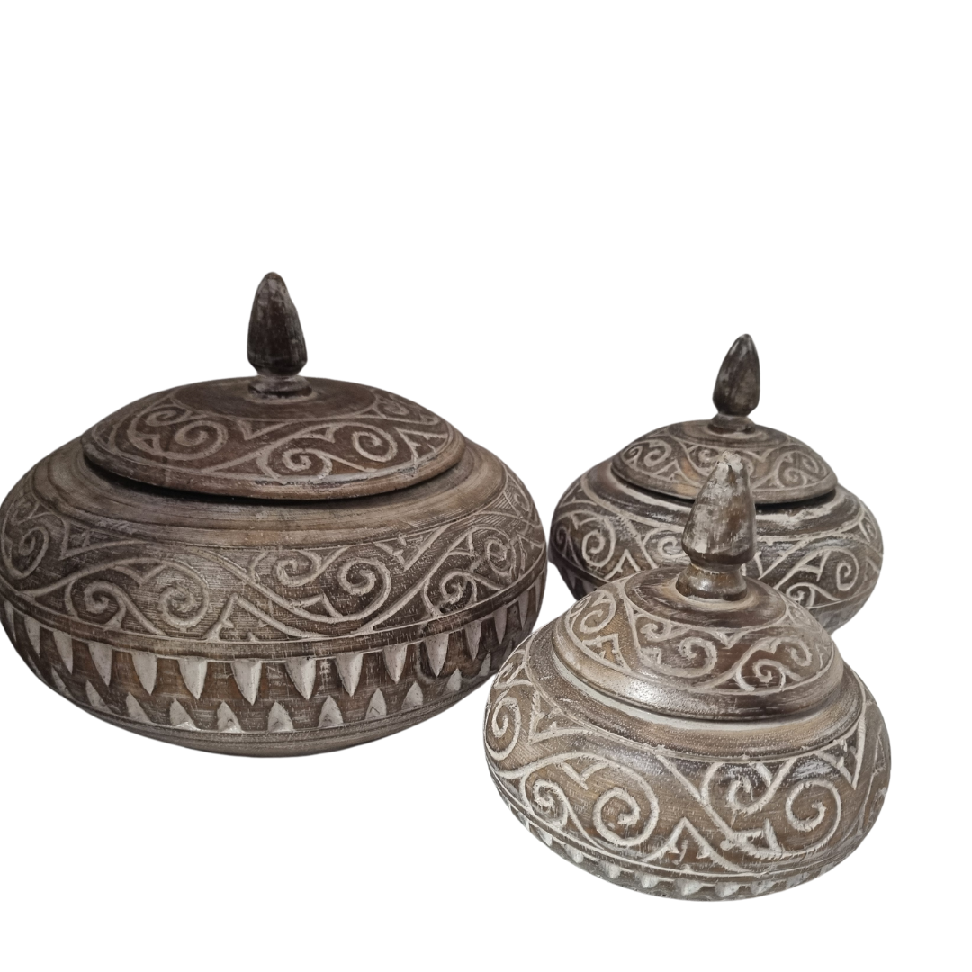 Boho Harmony Wooden Bowl Collection