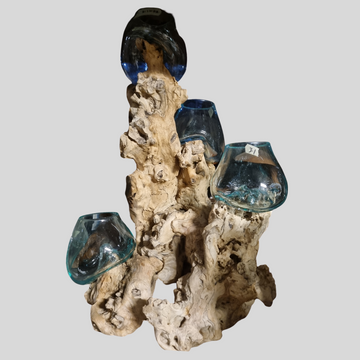 Slump Glass on Driftwood – 4 Bowl Style