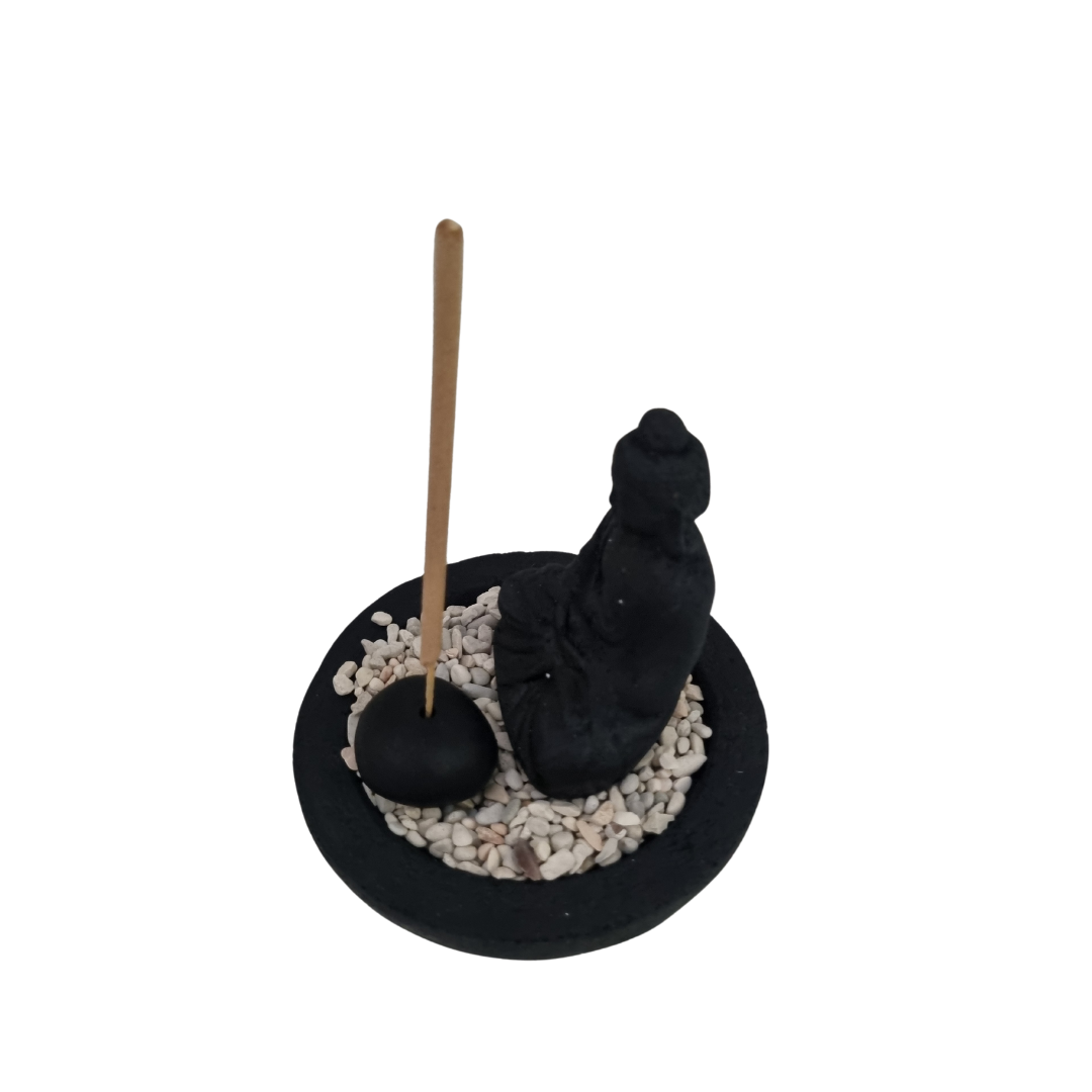 Buddha Stone Carved Incense Holder Set – Azure Decor