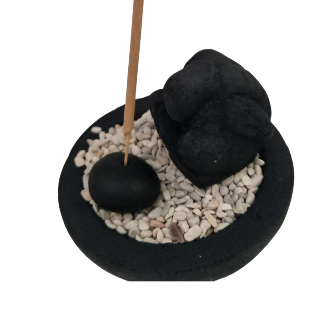 Shaolin Stone Carved Incense Holder Set – Azure Decor
