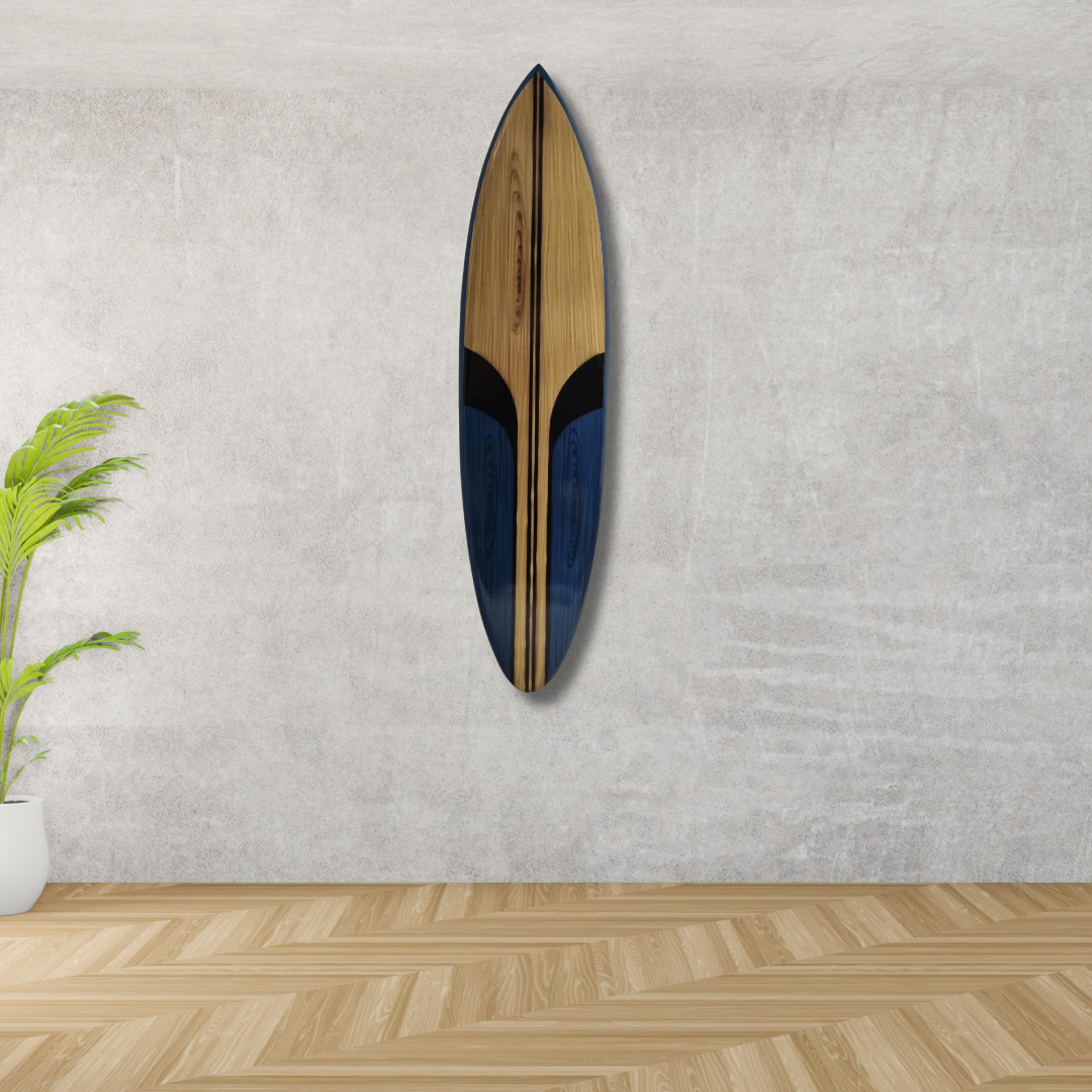Surfboard Wall Art Blue Tones 150CM