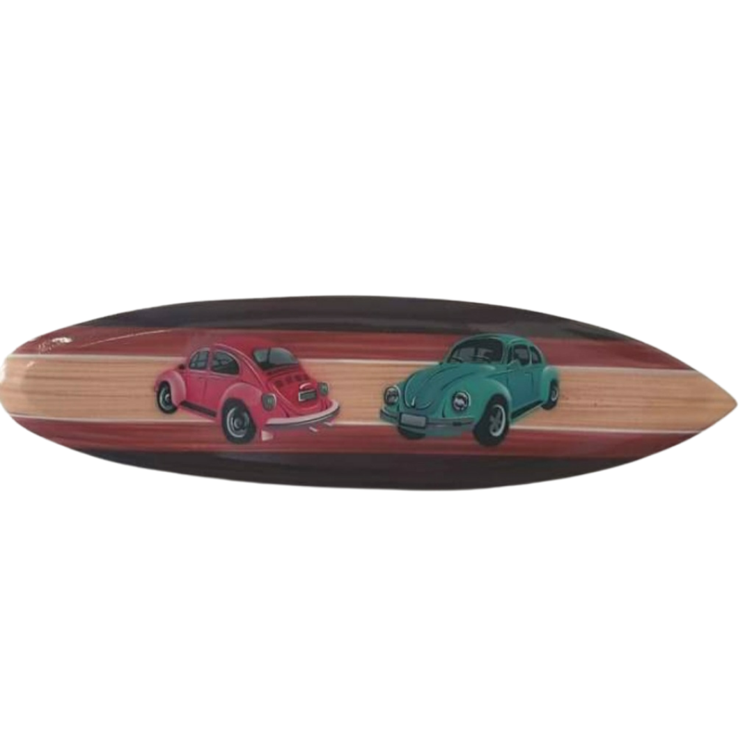 wooden wall art surfboard design with a vs vintage cars 