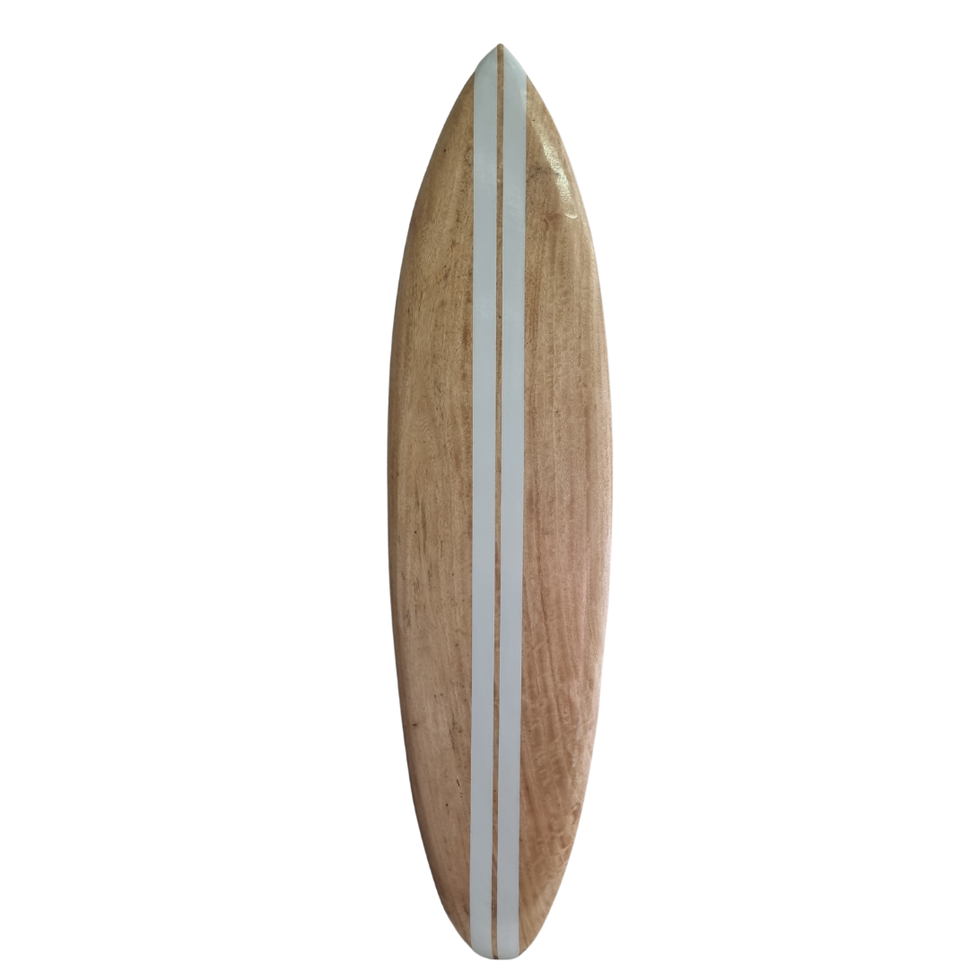 Vivid White Strip Surf Board Wall Art