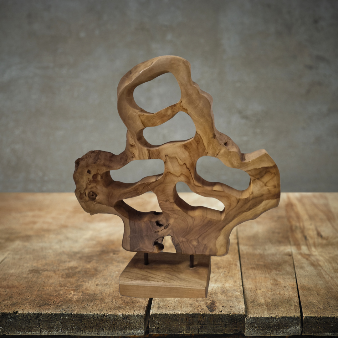 Teak Wood Table Top Sculpture