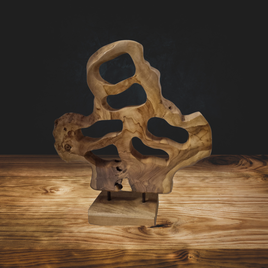 Teak Wood Table Top Sculpture