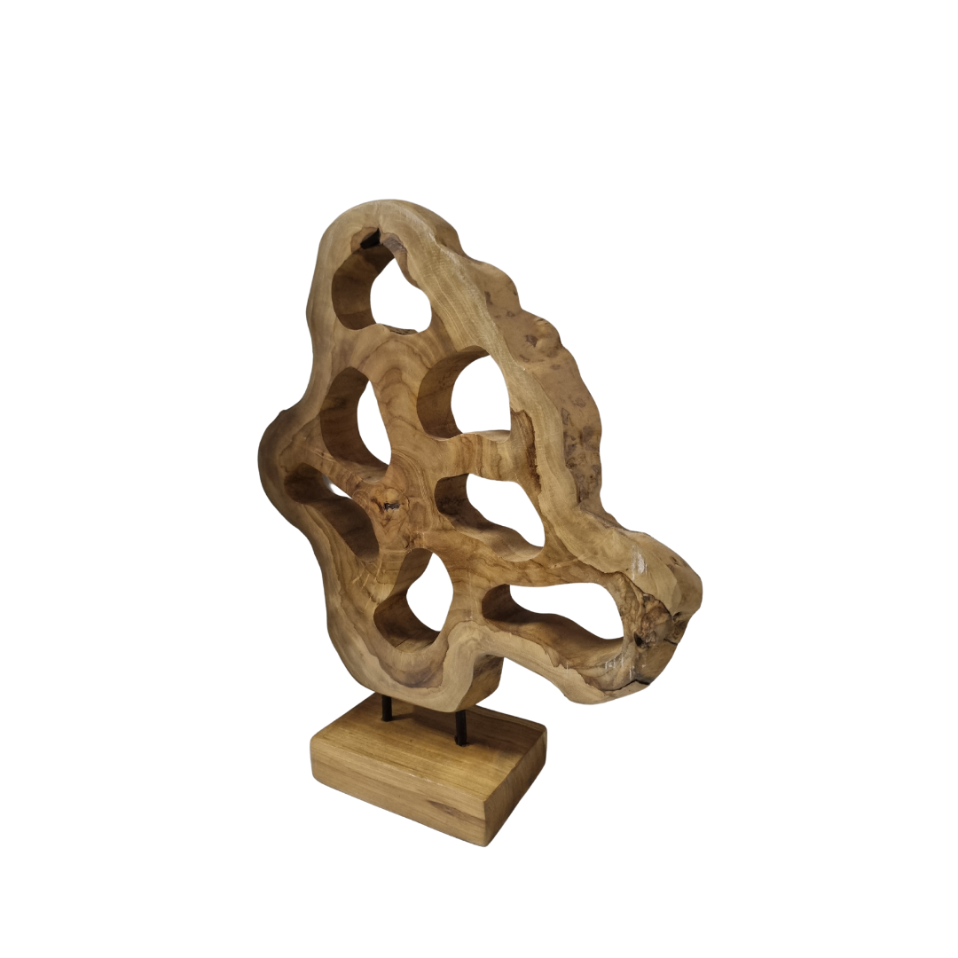 Teak Wood Table Top Sculpture