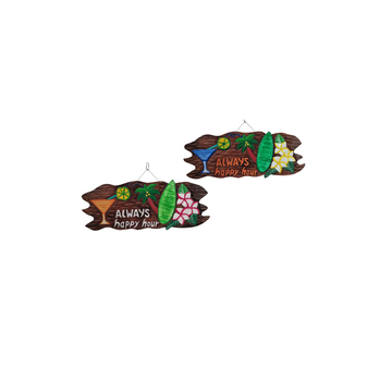Tiki Bar Decorative Wall Art 2 style set on a white wall 
