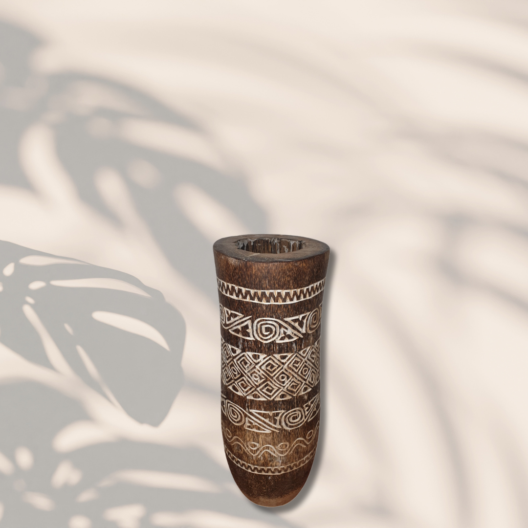 Timor Art COCO Pot Tribal Design 