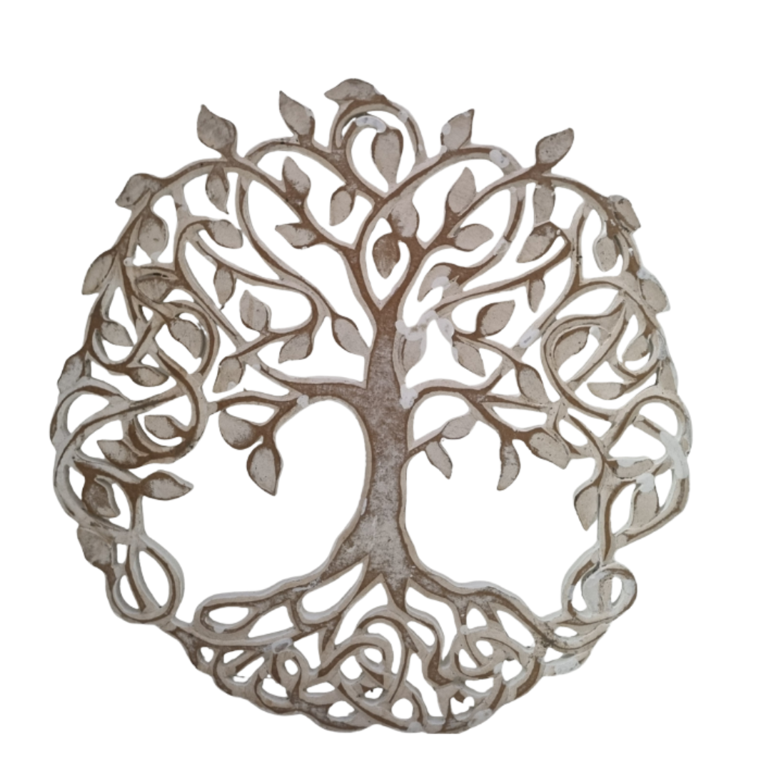 Decorative tree wall art on a white background