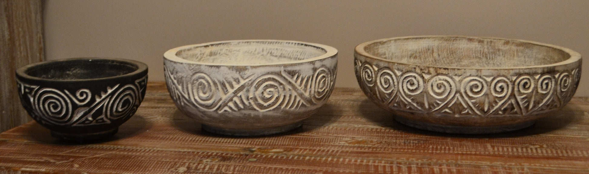Tribal Carved Wooden Bowl