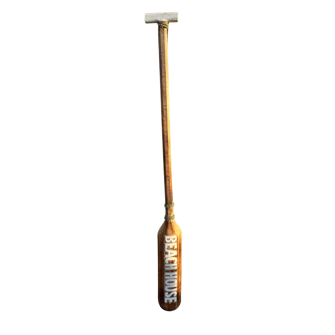 wooden paddle 130cm with a T -Piece top on a white back ground