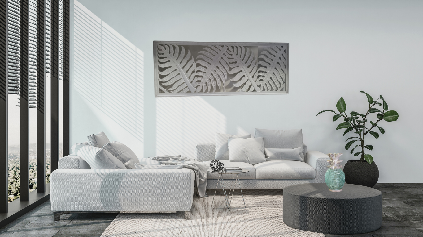 Tropical Fern Wall Hanging White