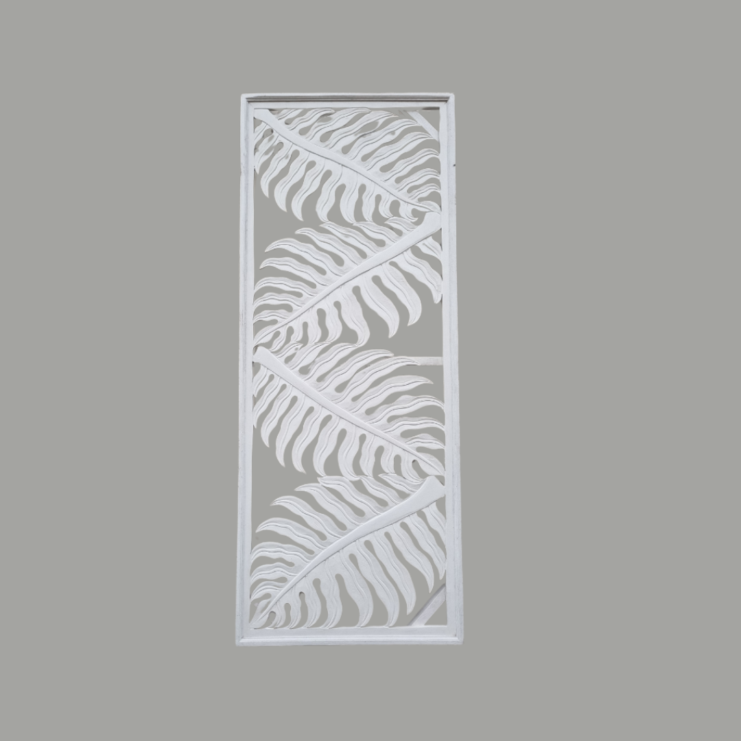 Tropical Fern Wall Hanging White