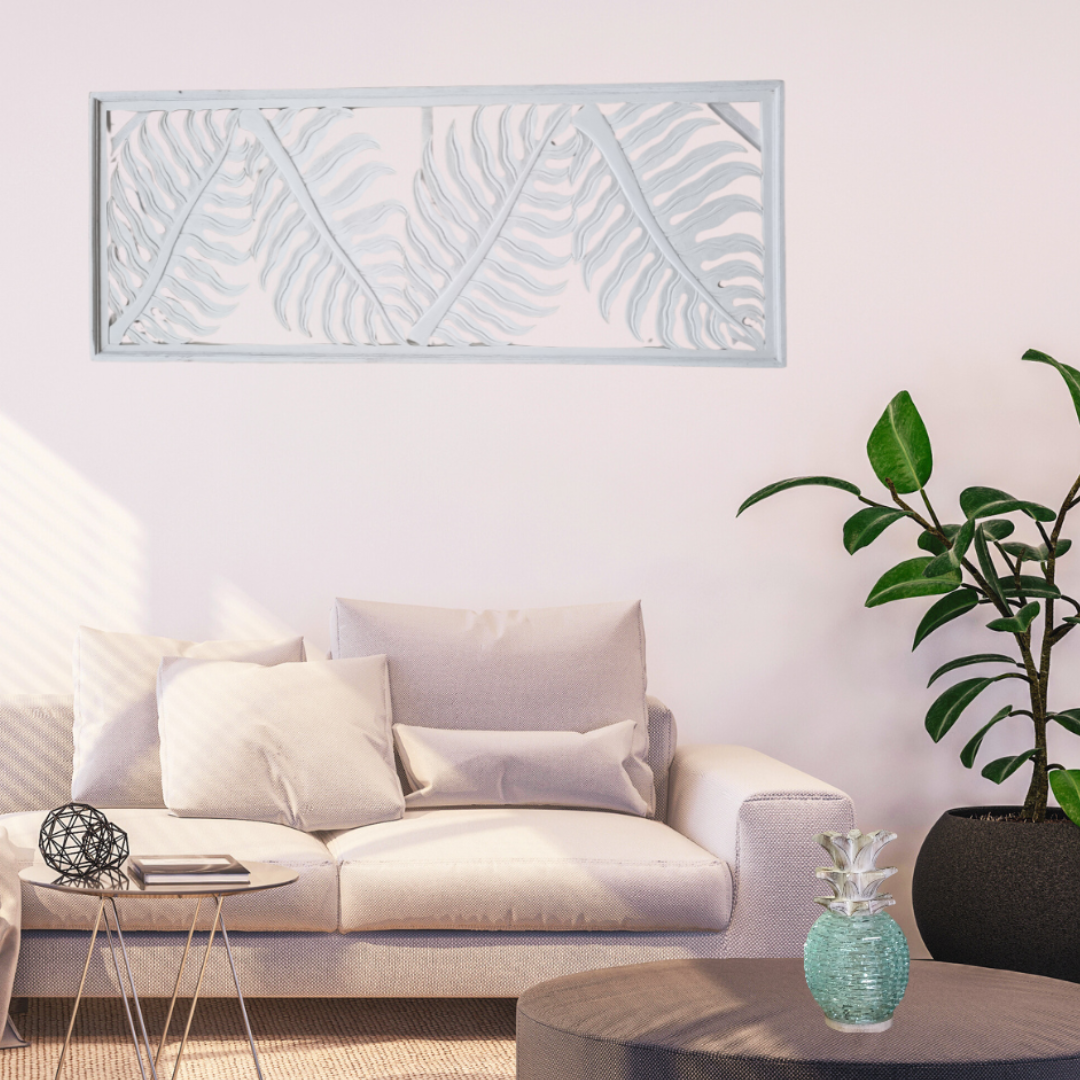 Tropical Fern Wall Hanging white