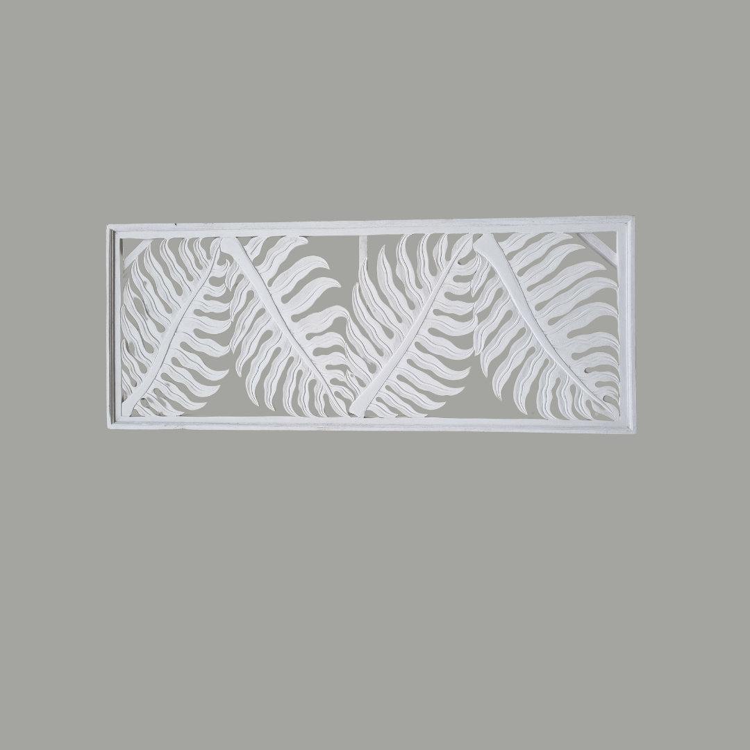 Tropical Fern Wall Hanging White