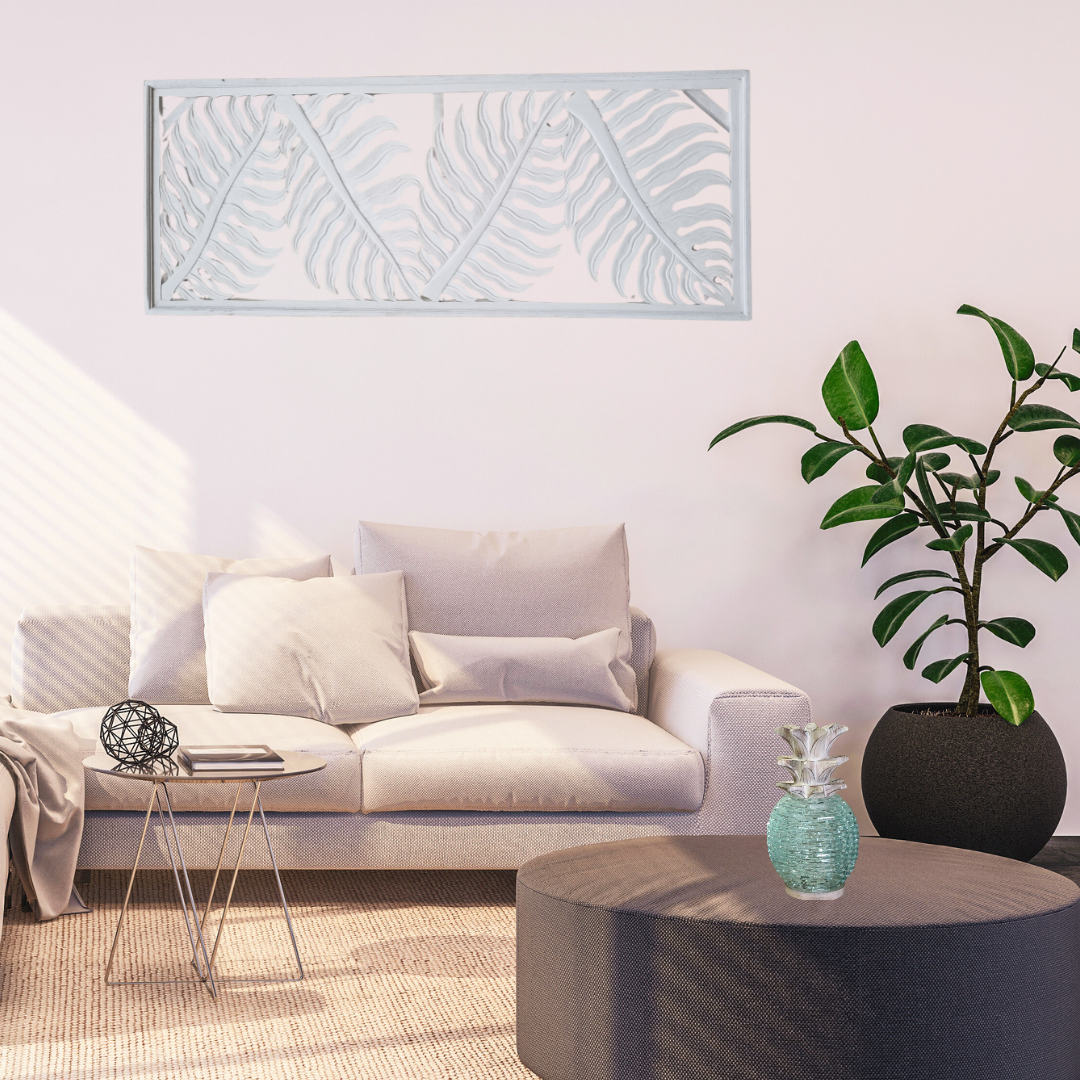 Tropical Fern Wall Hanging White