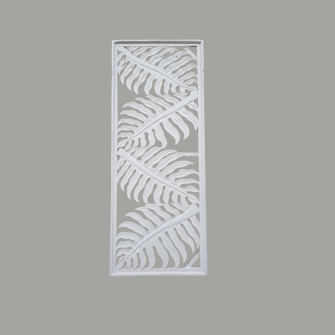 Tropical Fern Wall Hanging White