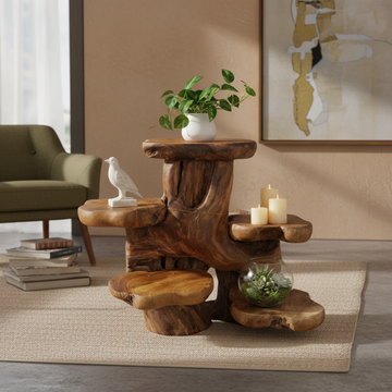 Teak Wood Plant Display Stand