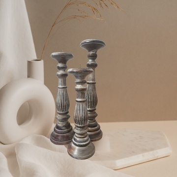 Rustic Wooden Candle Holders