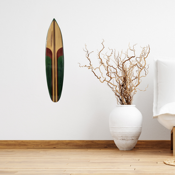 Wooden Surfboard Wall Art Green