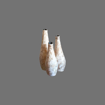 Flute Ceramic Vase Neutral Tones