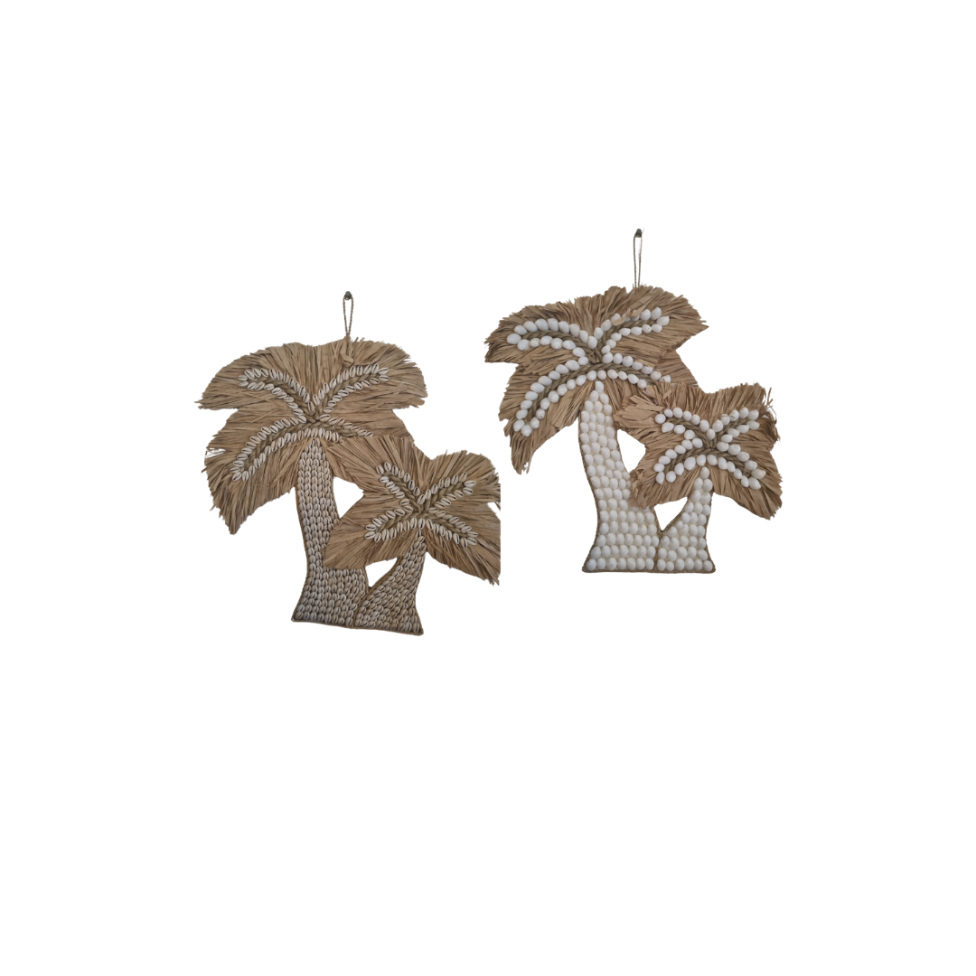 Seagrass and Shell Palm Tree Duo