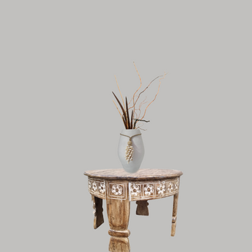 White Ceramic Vase & Tassel