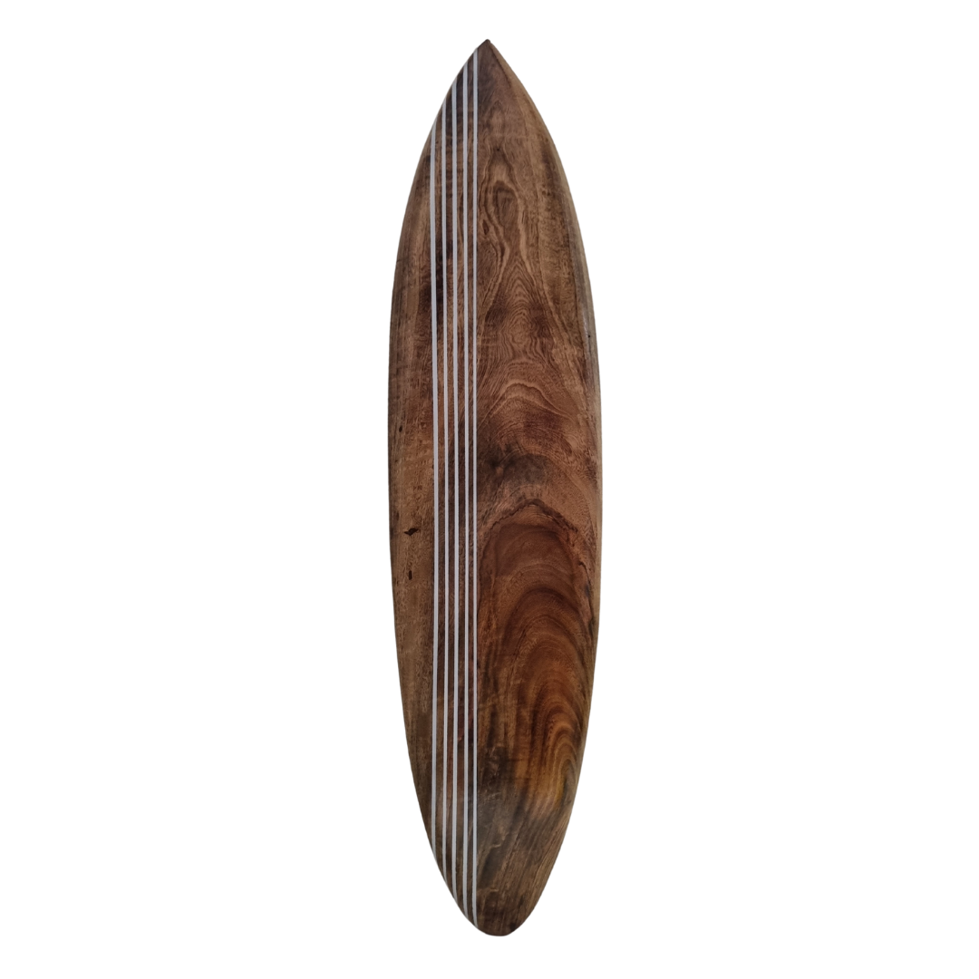 Vivid White Strip Surf Board Wall Art