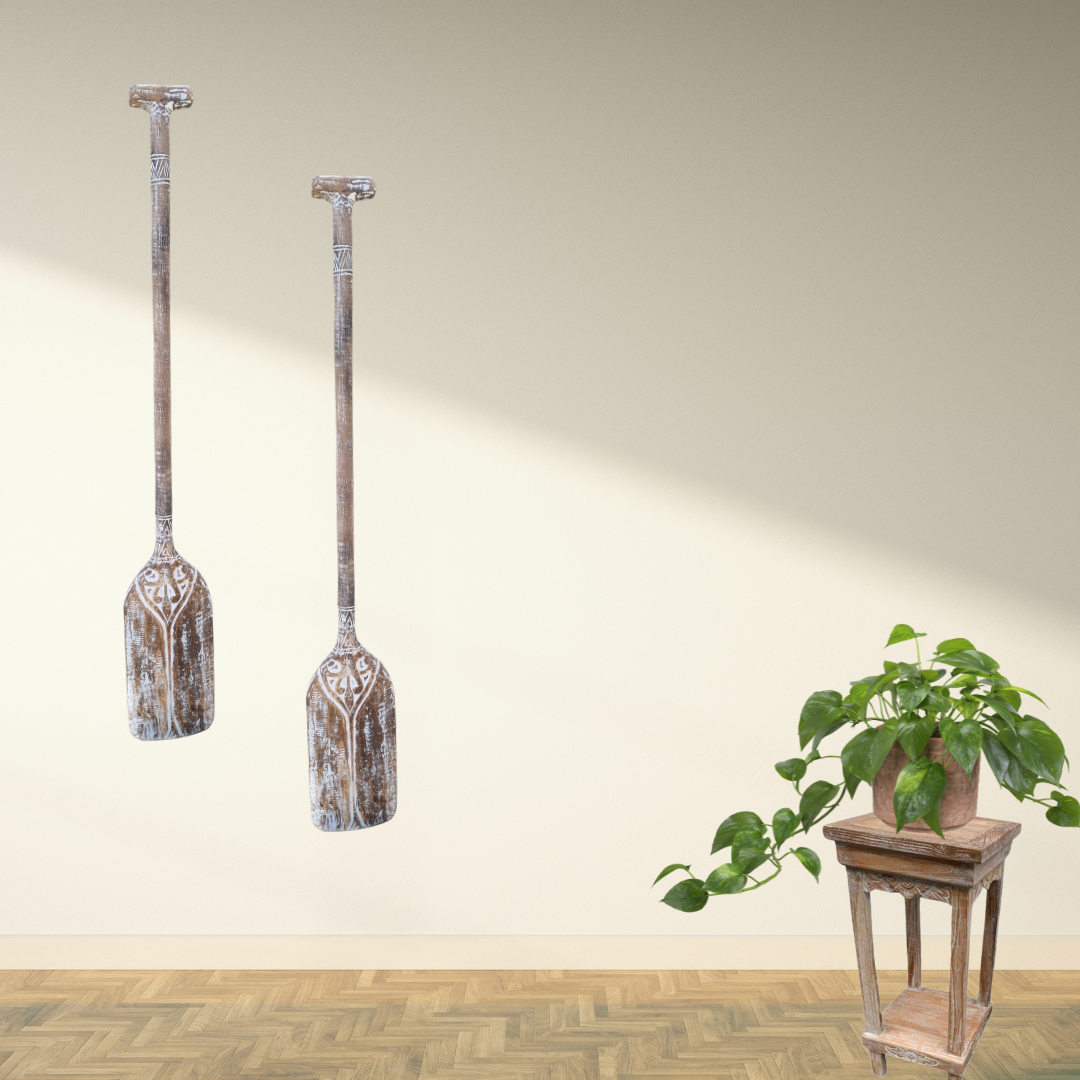 Tribal Carved Wooden Paddle