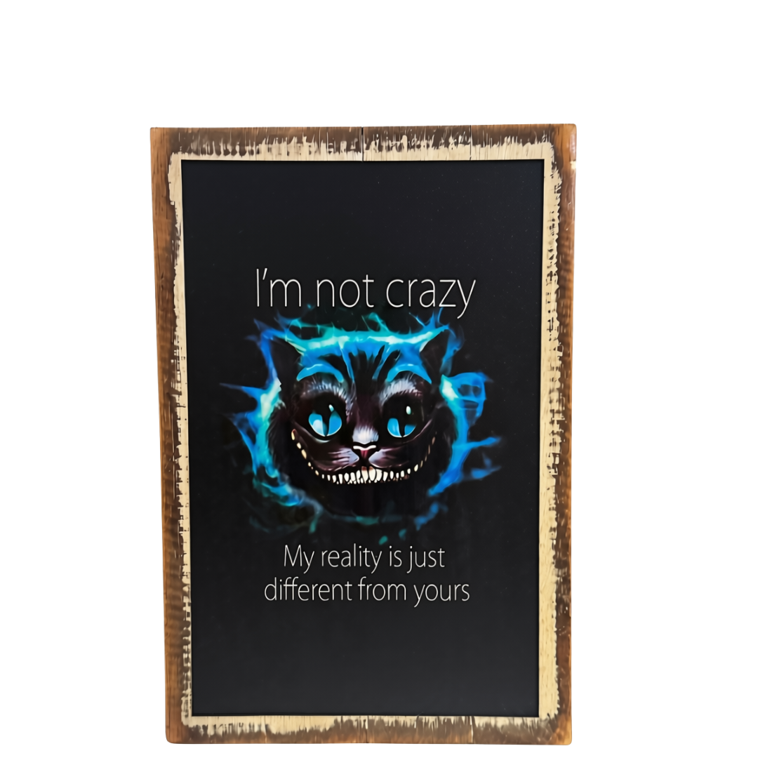 crazy cat sign set on a white back ground