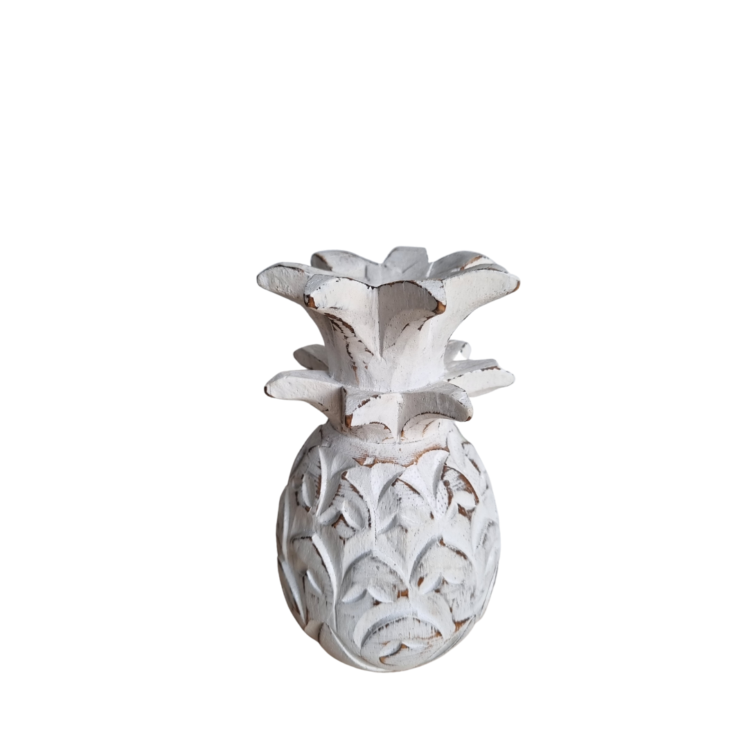 Decorative white pineapple on a white background