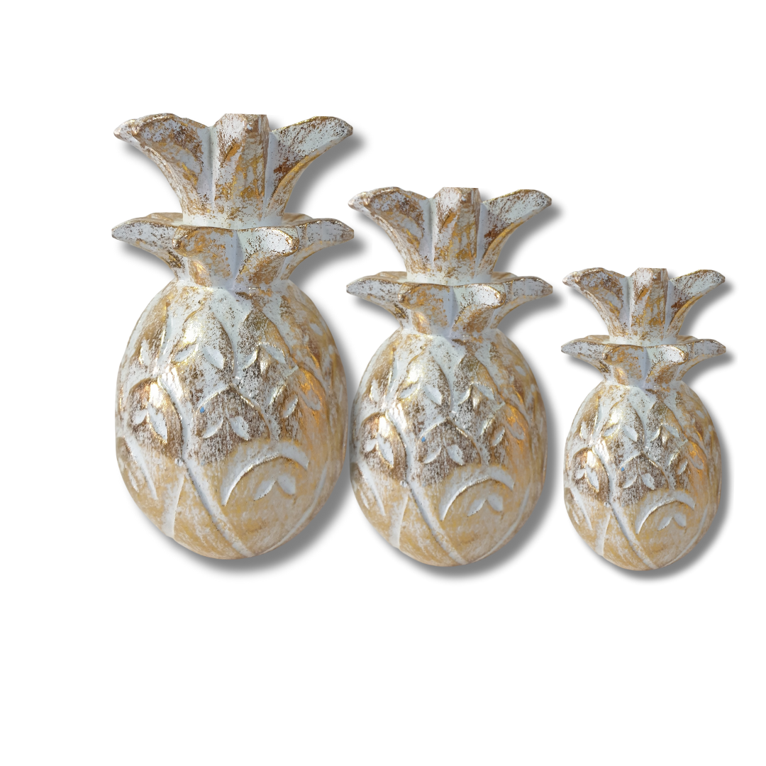 Wooden Pineapple Décor – Gold