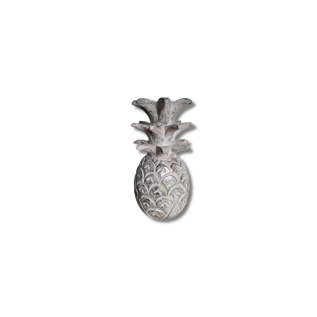 Wooden Pineapple Décor – Silver