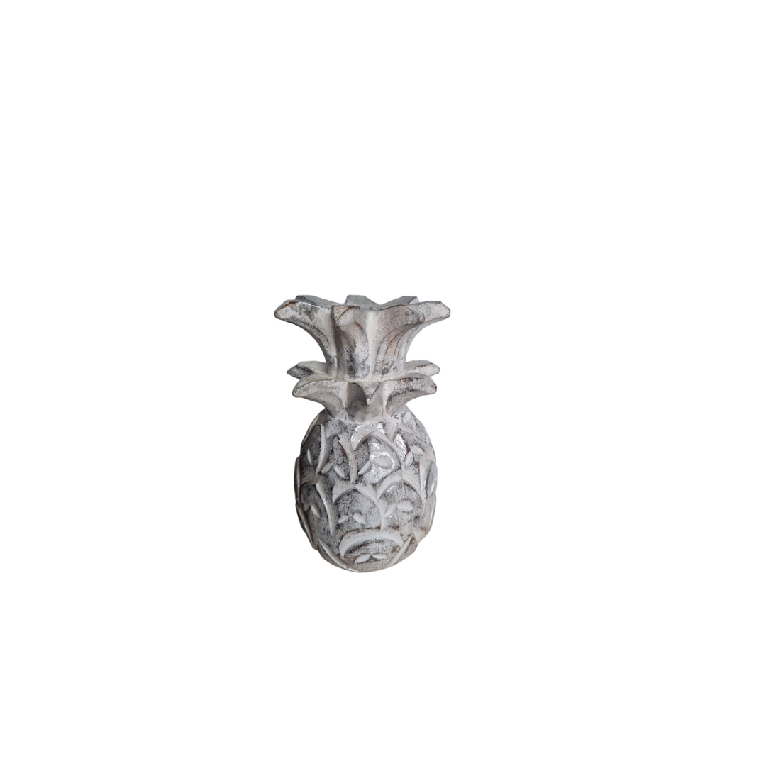 Wooden Pineapple Décor – Silver