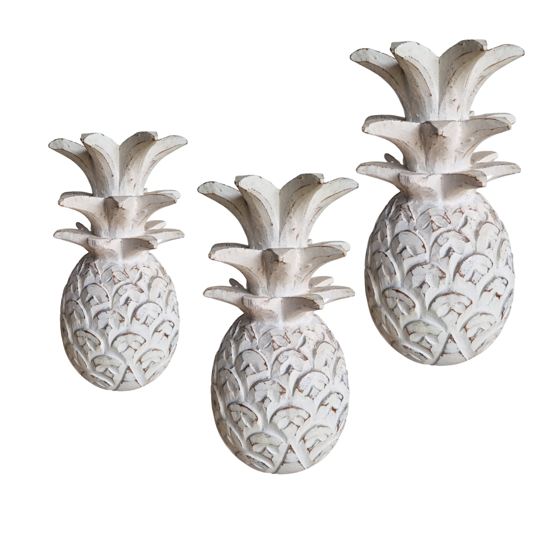Wooden Pineapple Décor –White