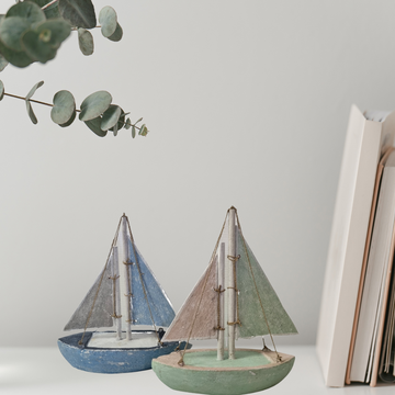 Wooden Sail Boat Rustic Finish