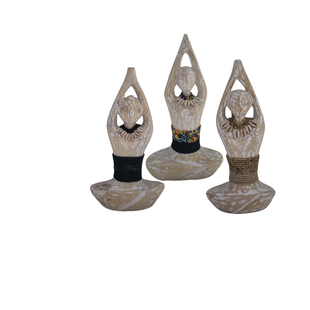 Yoga Pose Wooden Carving - Upward Salute