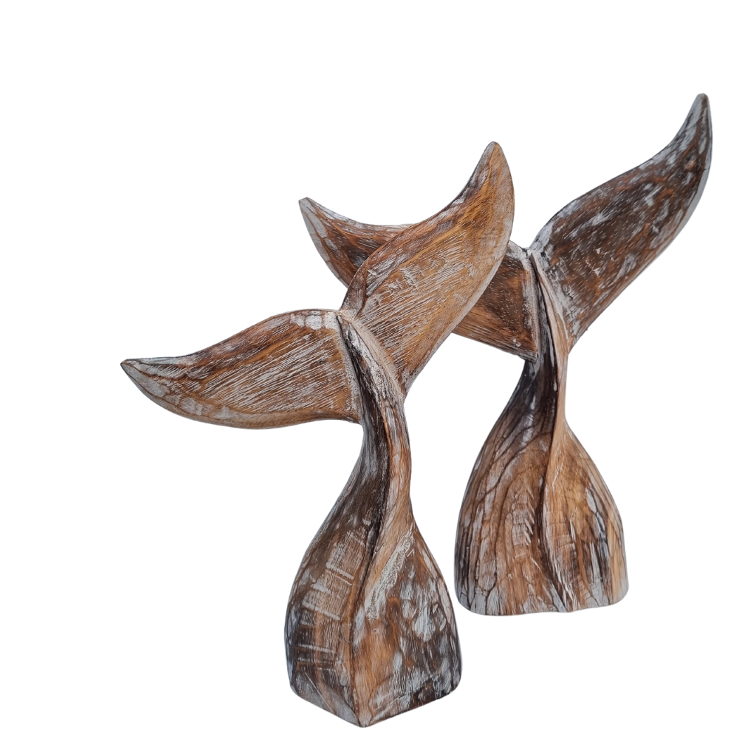 brown wash whale tails set on a white back ground 