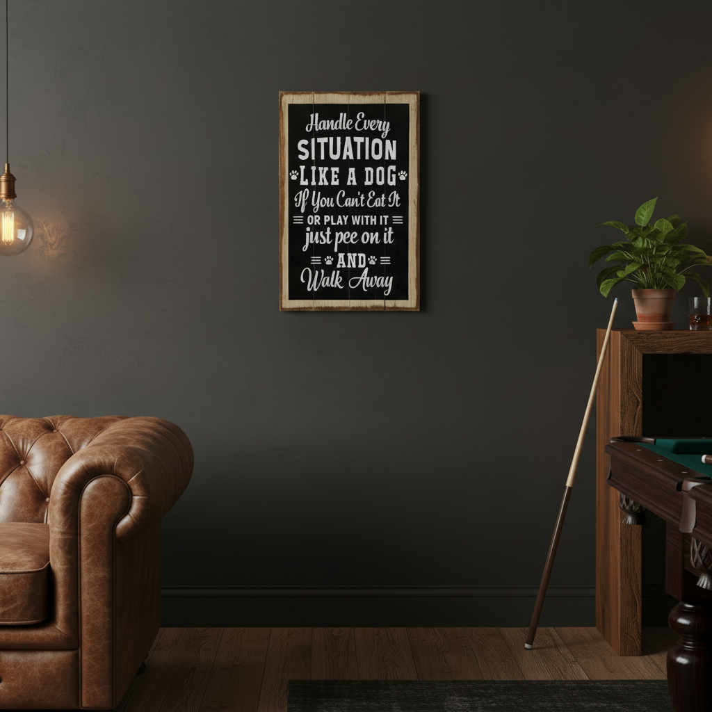  games room scene with a framed black plaque, leather seating, pool table and warm bar lighting