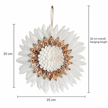 Juju Hat Multicoloured Design dimensions showing 25 cm width and 30 cm hanging length