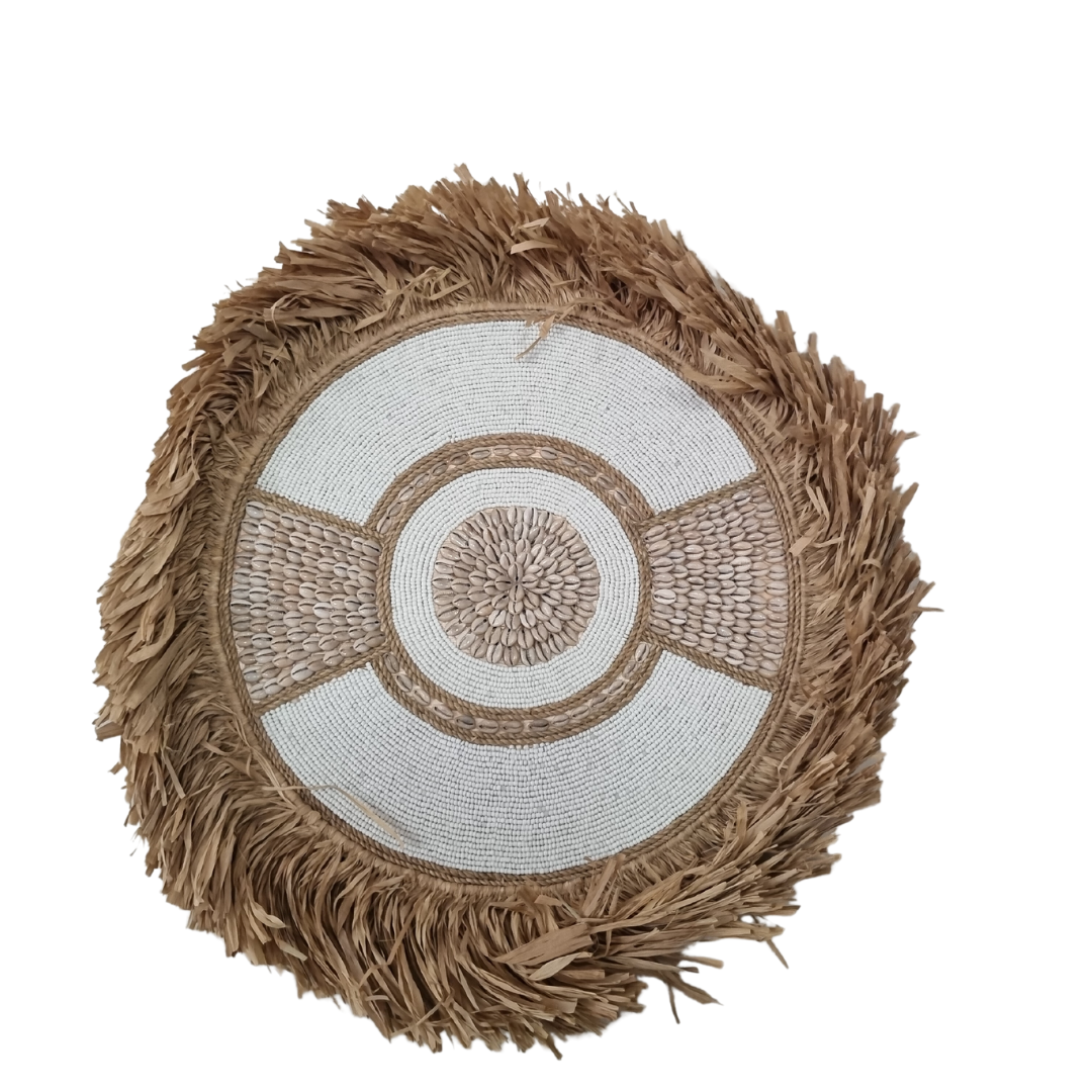 Boho Style Shield Wall Art Beige