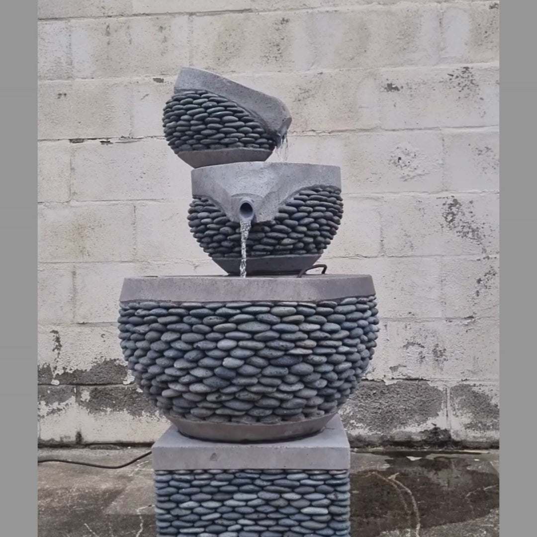 Pebble Style Cascading Water Feature