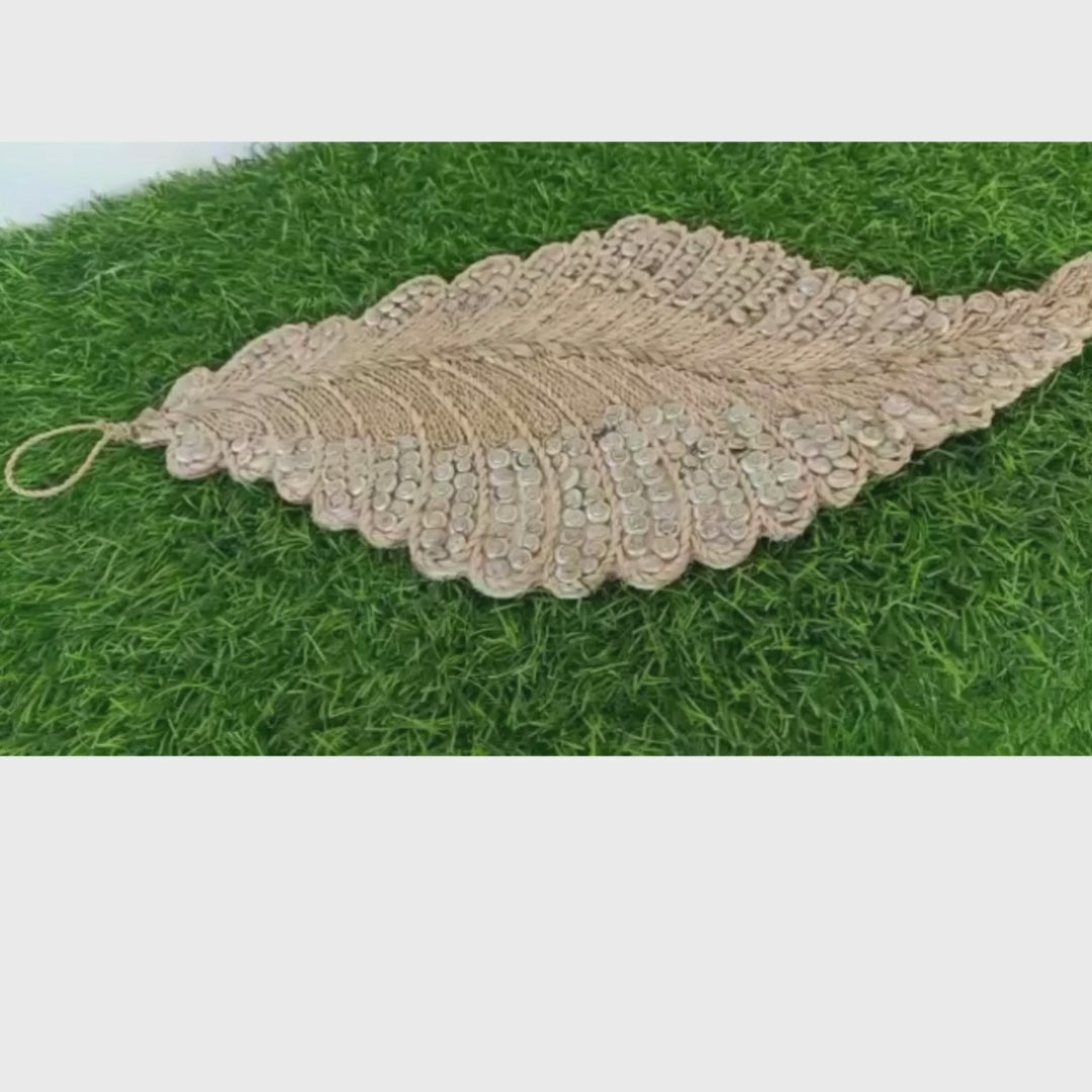 Wall Art Leaf Design Jute Rope