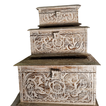 Balinese Style Wooden Box Carving