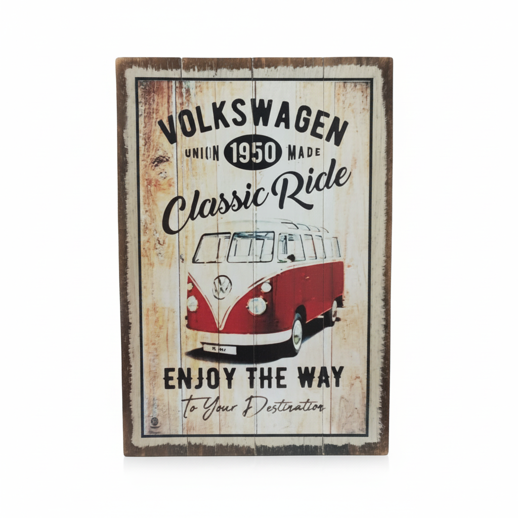 volkswagen classic ride sign on a professional white background 
