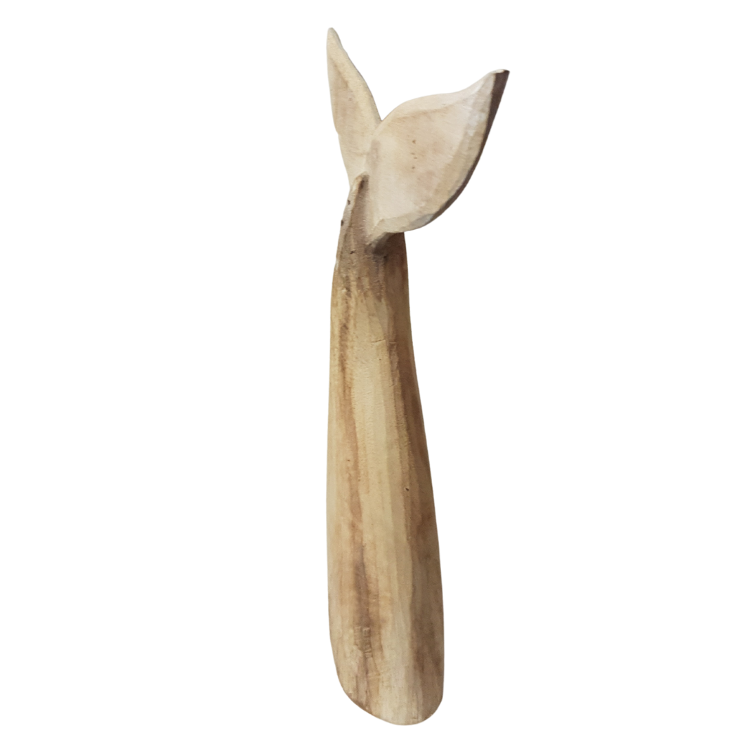 wooden tail on white back ground side view 