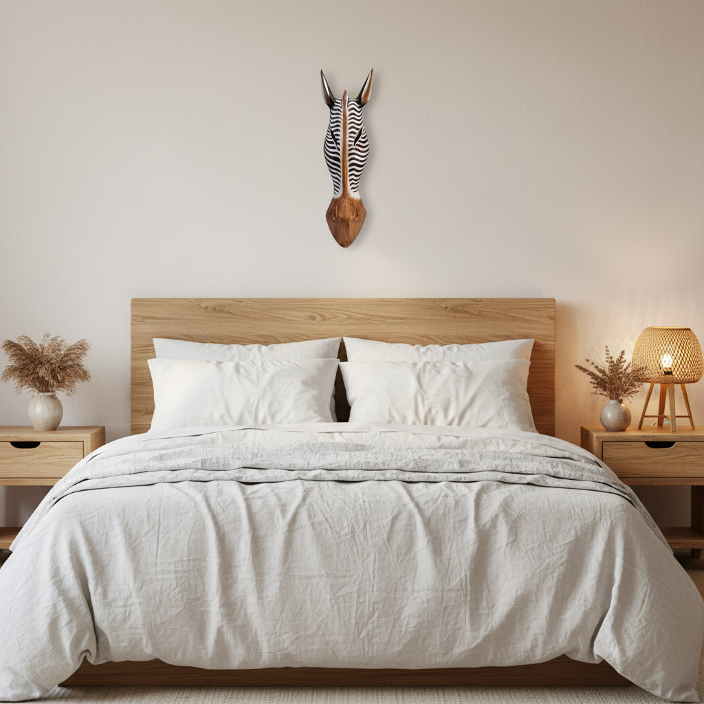 Zebra mask bedroom lifestyle