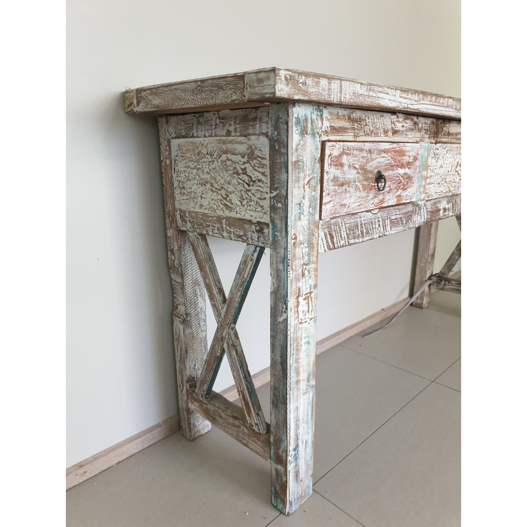 Balinese Hand Carved 3 Drawer Console