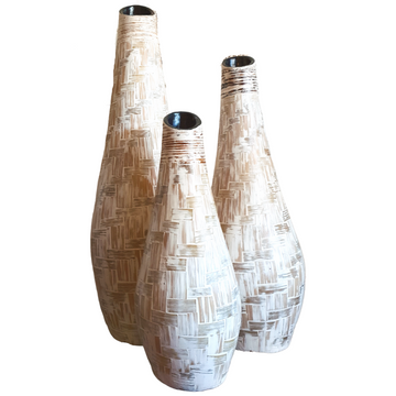 Flute Ceramic Vase Neutral Tones